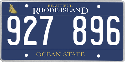 RI license plate 927896