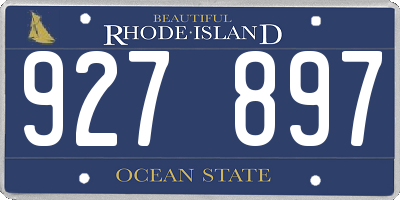 RI license plate 927897