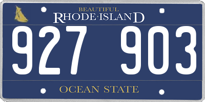 RI license plate 927903