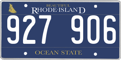 RI license plate 927906
