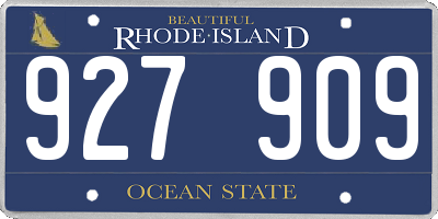 RI license plate 927909