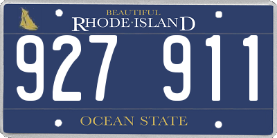 RI license plate 927911