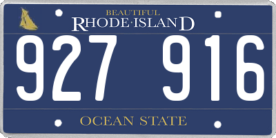 RI license plate 927916