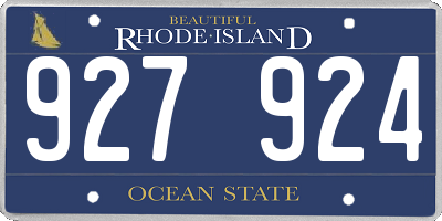 RI license plate 927924