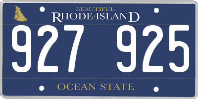 RI license plate 927925