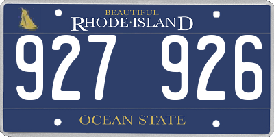 RI license plate 927926