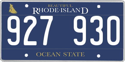 RI license plate 927930