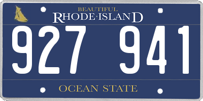 RI license plate 927941