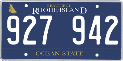 RI license plate 927942