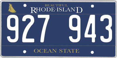RI license plate 927943