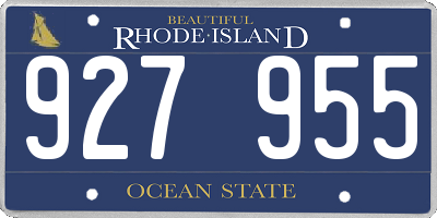 RI license plate 927955