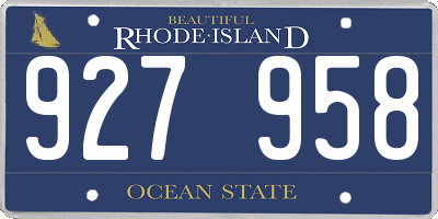 RI license plate 927958