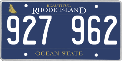 RI license plate 927962
