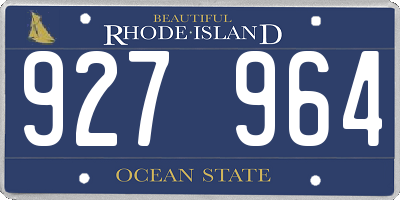 RI license plate 927964