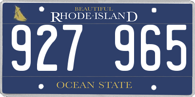 RI license plate 927965