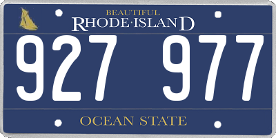 RI license plate 927977
