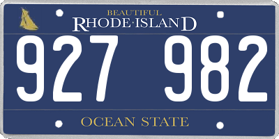 RI license plate 927982