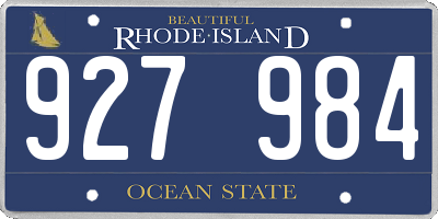 RI license plate 927984
