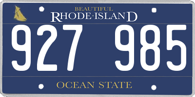 RI license plate 927985