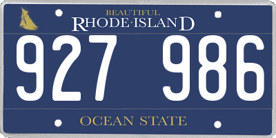 RI license plate 927986