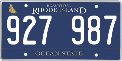 RI license plate 927987