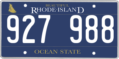 RI license plate 927988