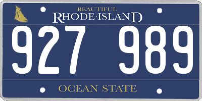 RI license plate 927989