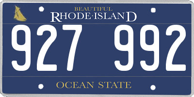 RI license plate 927992