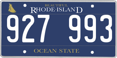 RI license plate 927993