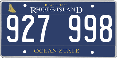 RI license plate 927998