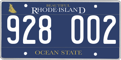 RI license plate 928002