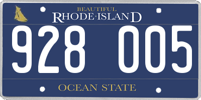 RI license plate 928005