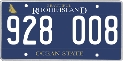 RI license plate 928008