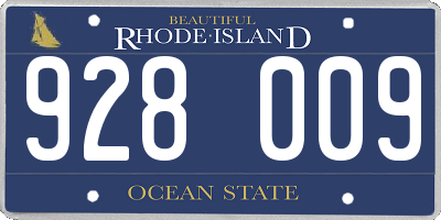 RI license plate 928009