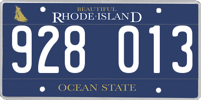 RI license plate 928013