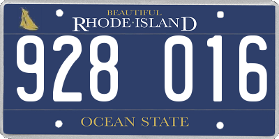RI license plate 928016