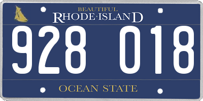RI license plate 928018