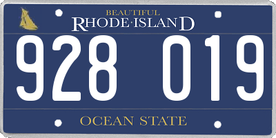 RI license plate 928019