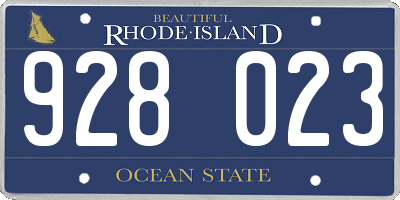 RI license plate 928023