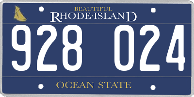 RI license plate 928024