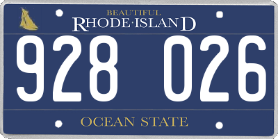 RI license plate 928026