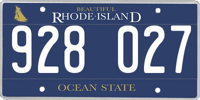 RI license plate 928027