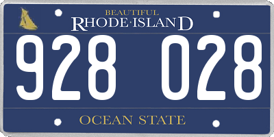 RI license plate 928028