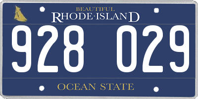 RI license plate 928029