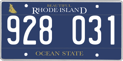 RI license plate 928031