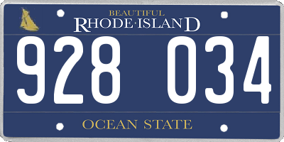 RI license plate 928034