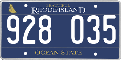 RI license plate 928035
