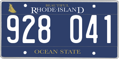 RI license plate 928041