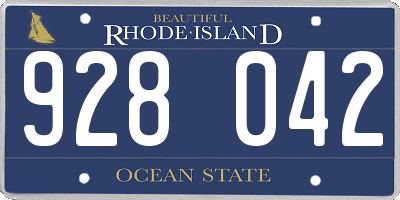 RI license plate 928042