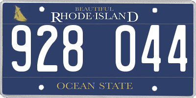 RI license plate 928044